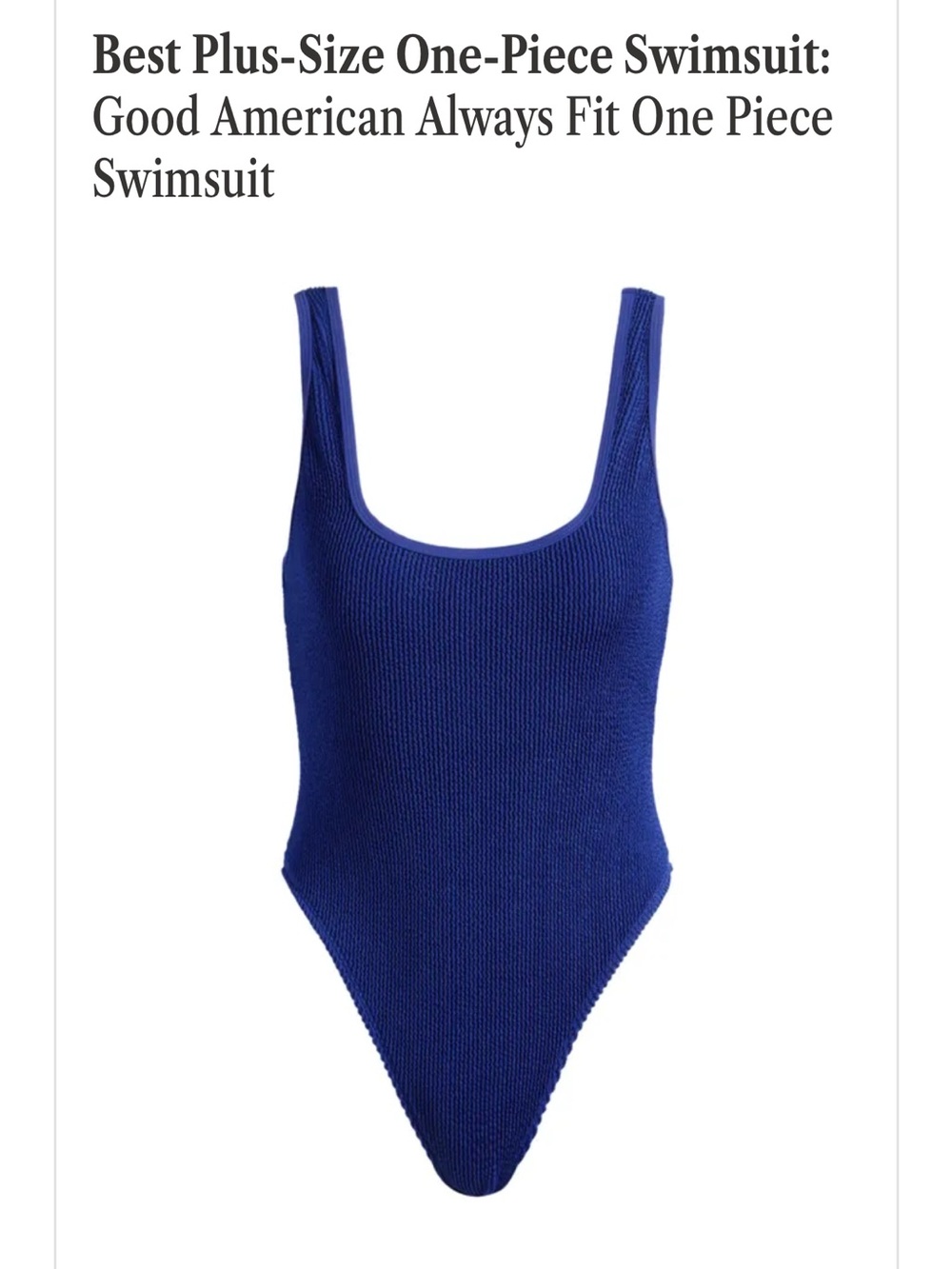 Good American Capri Blue Scoop-Neck One-Piece Swimsuit